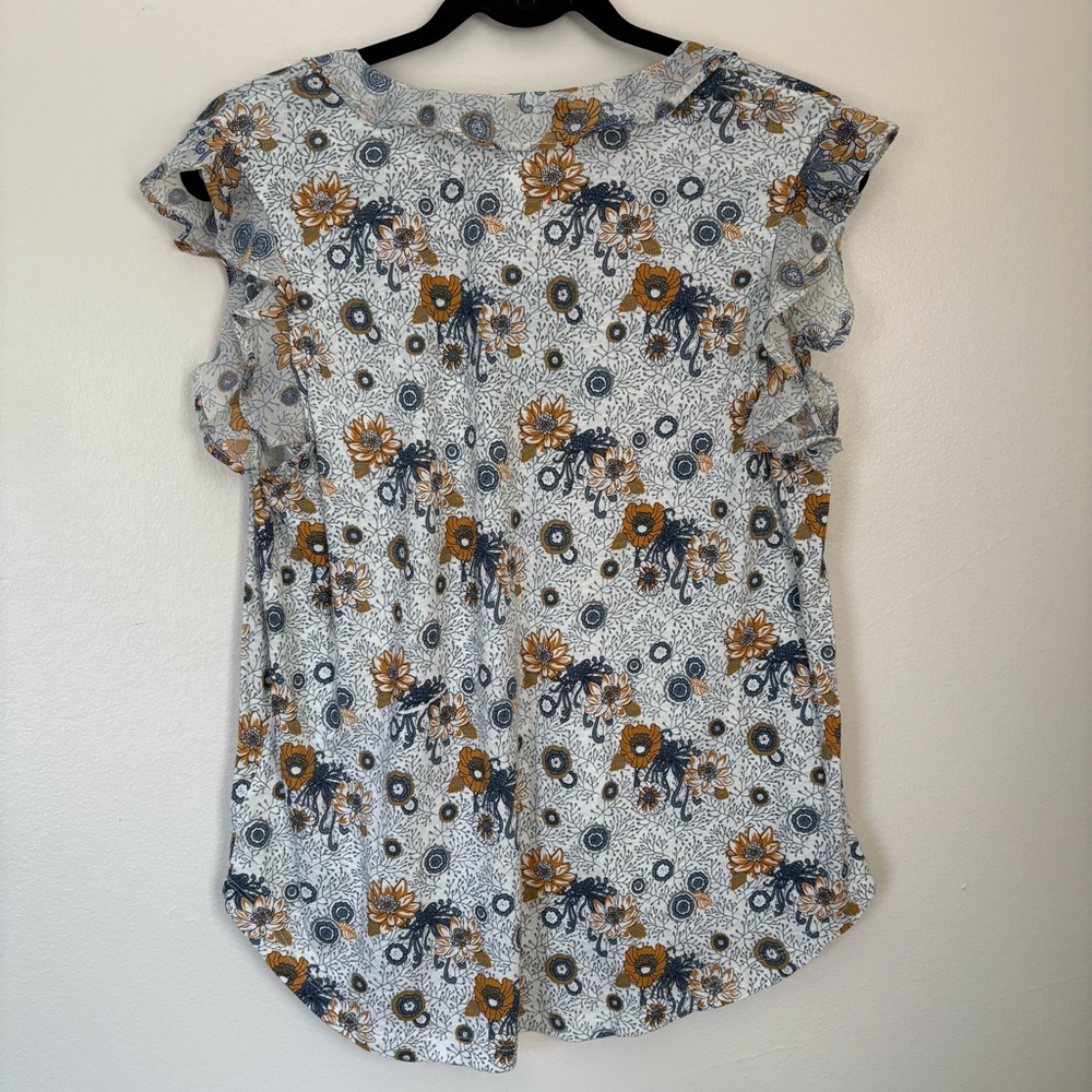 NWT Lucky Brand Blue Floral Blouse Size Small - Picture 10 of 12